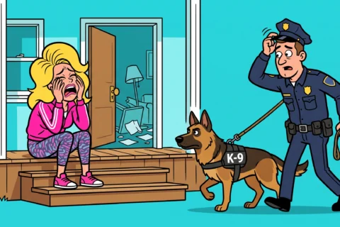 K9 a segítségnyújtásért – rendőrvicc