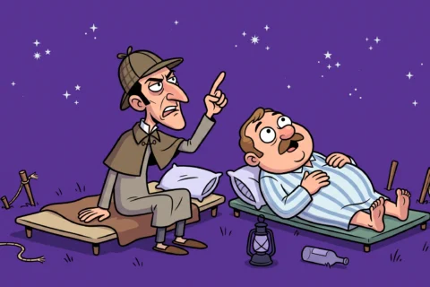 Sherlock Holmes és Dr Watson kempingezni mennek.